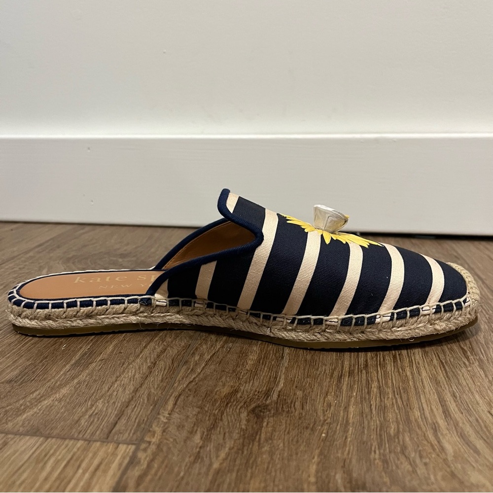 Kate Spade ♠️ Solero navy & cream stripe flower espadrille - NWOT size 7.5 - Picture 12 of 16